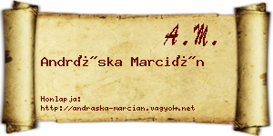 Andráska Marcián névjegykártya